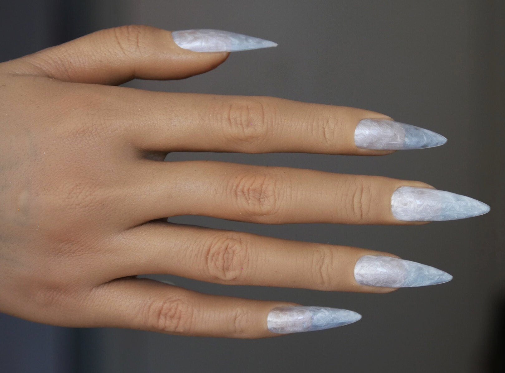 Pastel Sunlit Crystals on White Nails