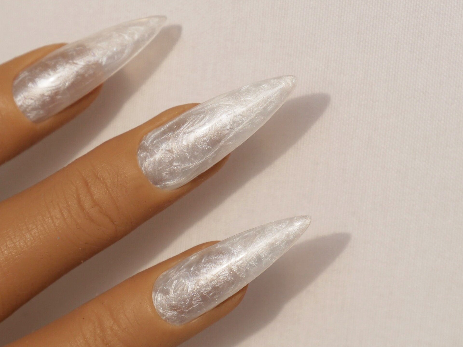 Pastel Sunlight Crystals on White Nails