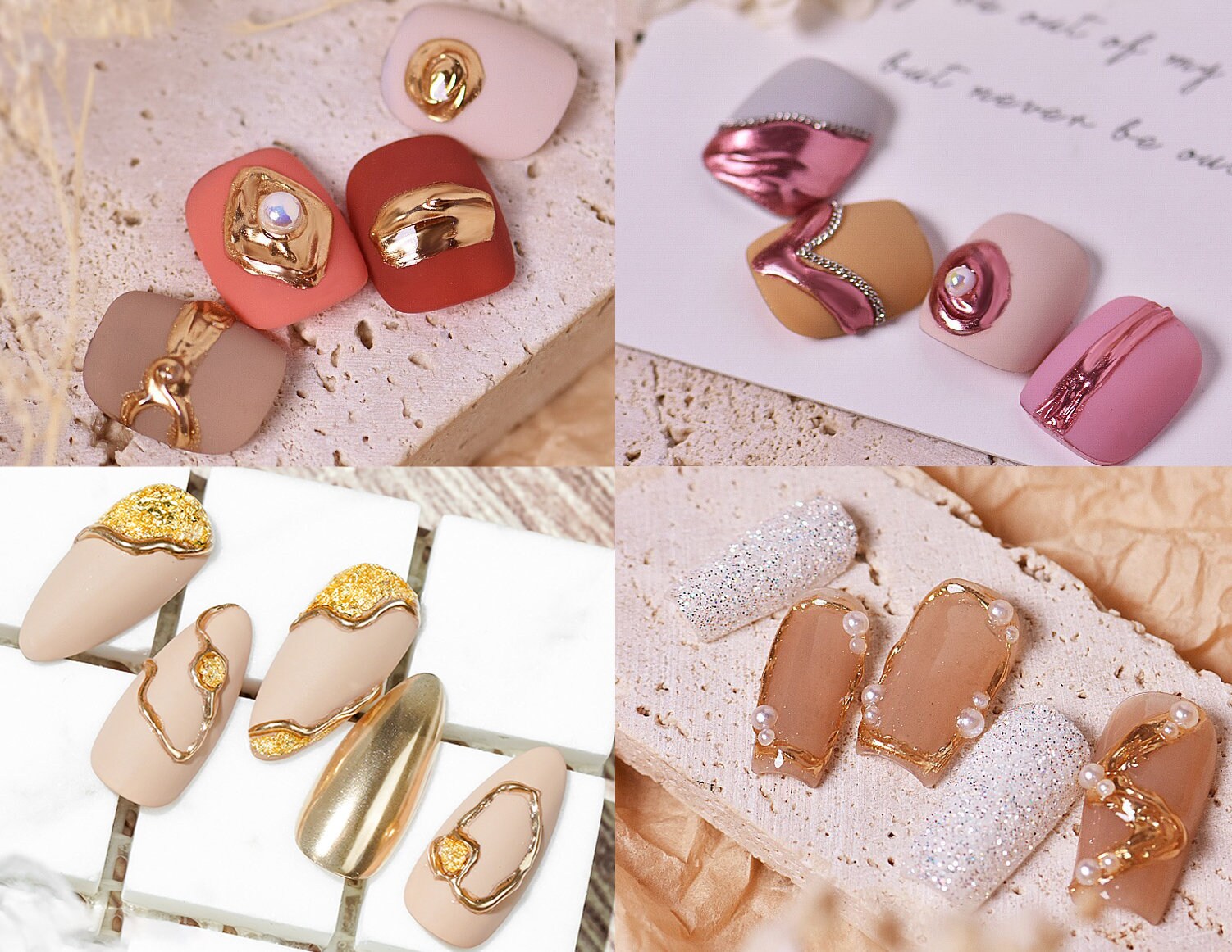Solid Nail Pigment Mirrored Shimmer Palette /Metallic Mirror Chrome Dip Powder Nail supply Silver Gold Copper Nail Metallic Manicure powder