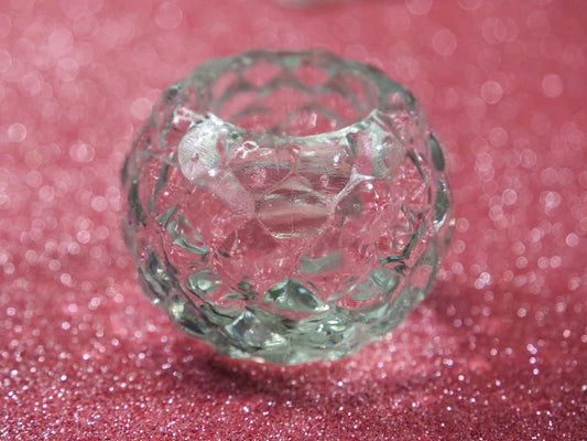 Glass Cup Pineapple Embossed Semi Sphere Liquid Storage Washing Jar Nail Dipping Powder System Brush Wash Cleansing Cup Manicure Salon Tool