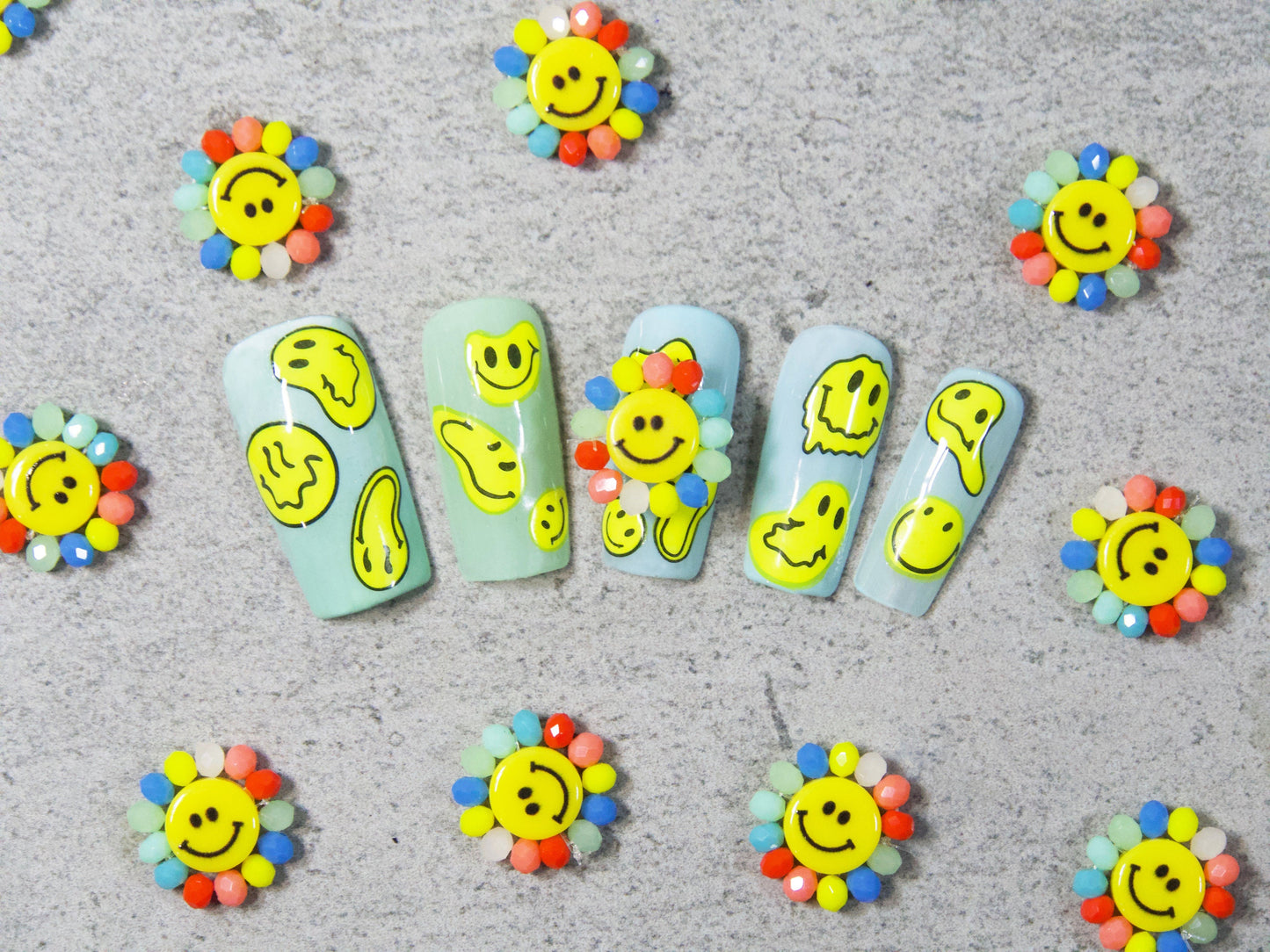 Smile Face Nail Art Charms/ Smiley Happy emoji DIY Studs