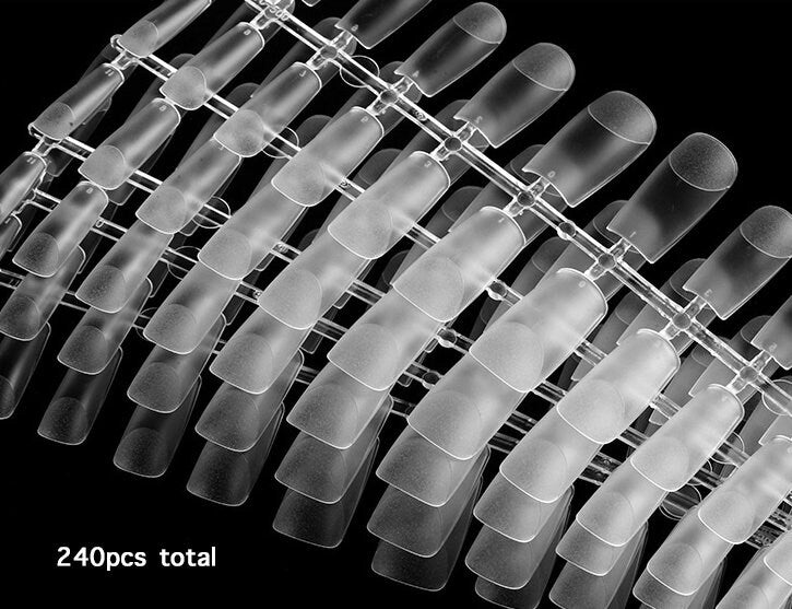 240pcs Gel Tips Half/Full Coffin Almond Square Press on False Fake Nails Manicure/ Dull Polish Matte Finish Ultra thin Durable False nails