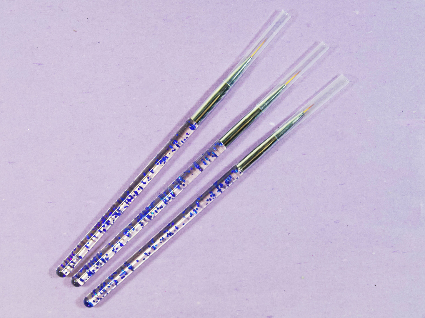 3 pcs Nail Brush Set for Detailing Striping Nail Art Brushes, liner brush, Painting Brushes set/ Crystal Pen- holder Nail Supply Tools