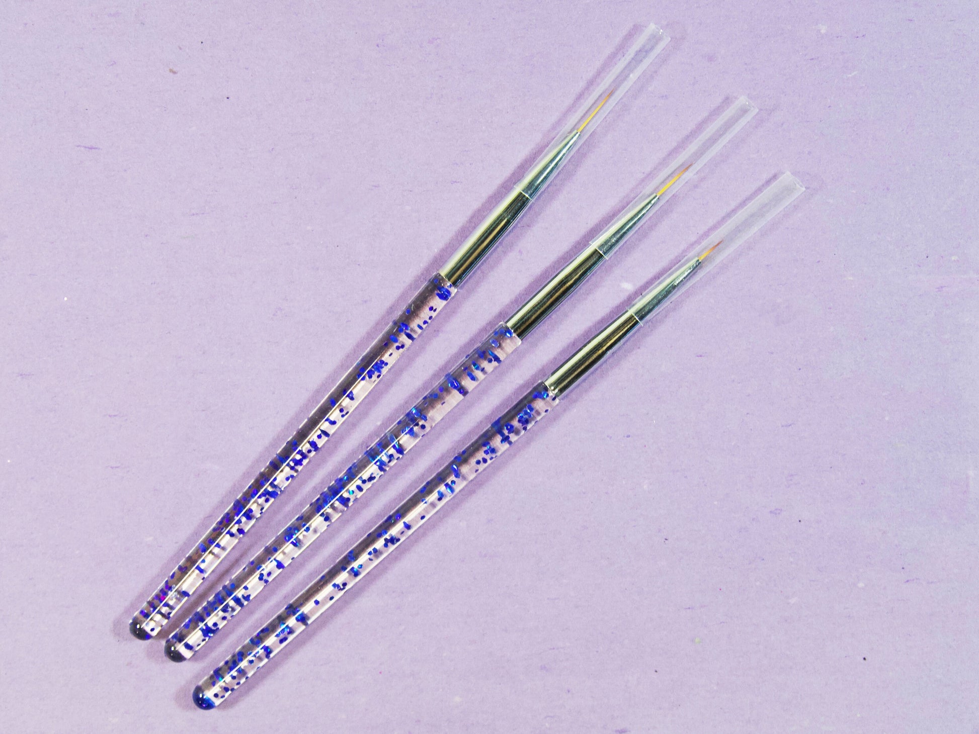 3 pcs Nail Brush Set for Detailing Striping Nail Art Brushes, liner brush, Painting Brushes set/ Crystal Pen- holder Nail Supply Tools