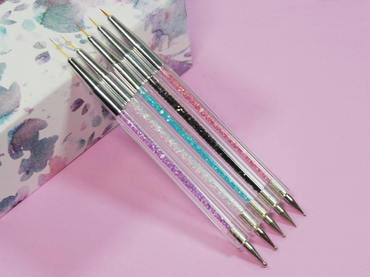 5 pieces Double headed Nail Brush dotting pen/ Detailing Striping Lining Nail Art Brushes, Painting Brushes