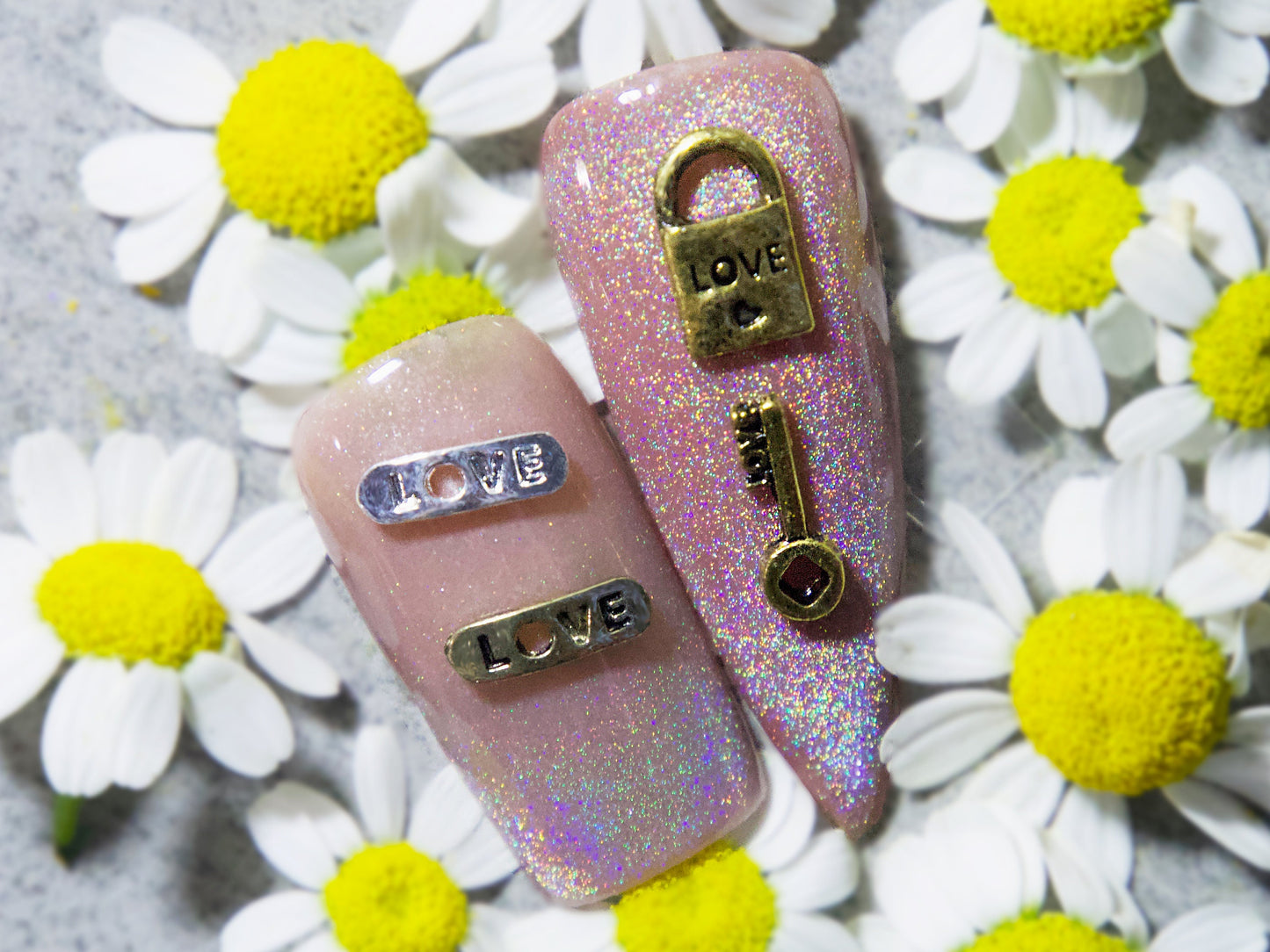 5 pcs Locks of love nail decoration/ Bronze Retro Love locks Nail DIY nail deco/ Lock your love key nail charms design