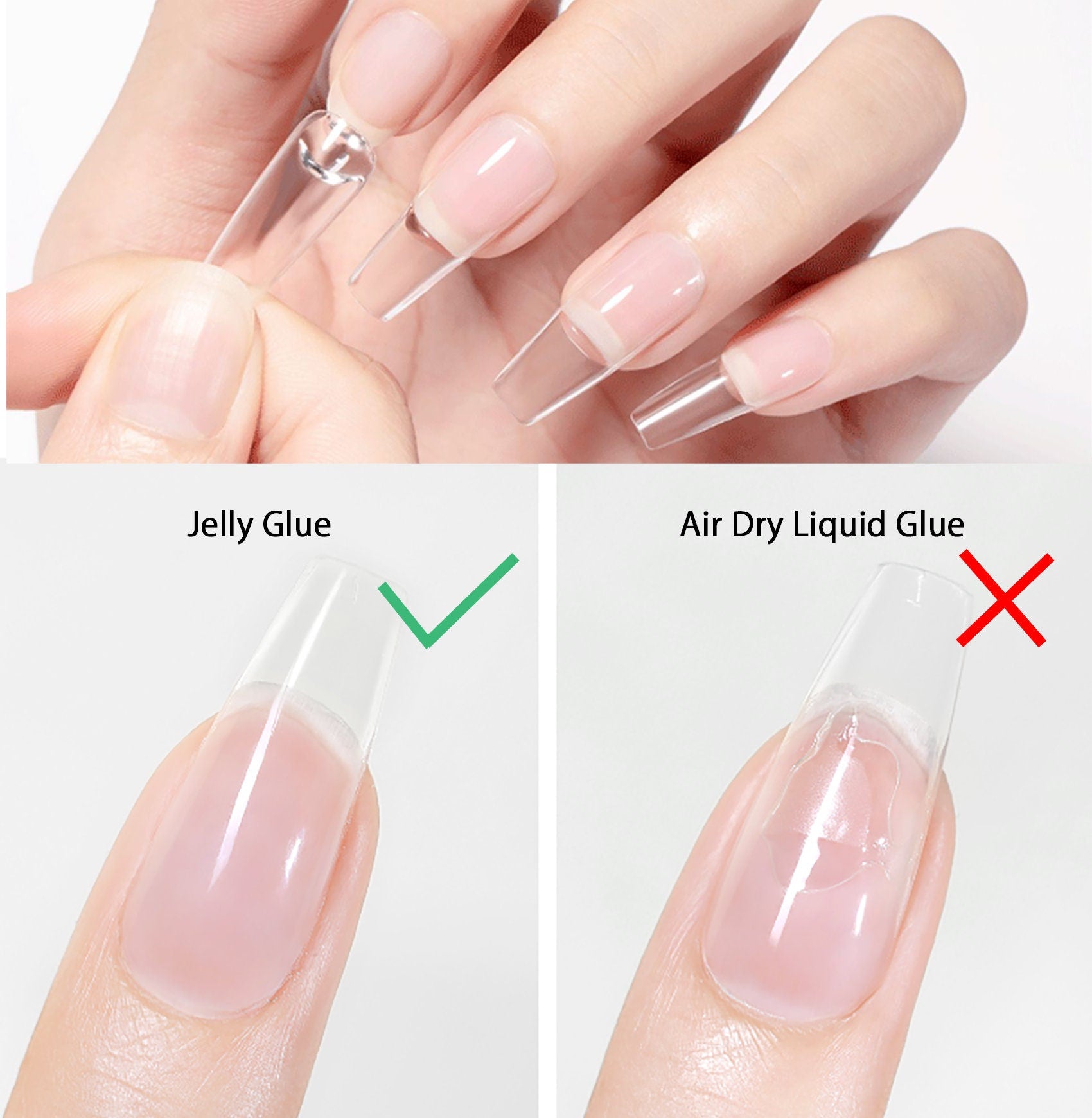 5/10g Solid Clear Jelly Glue for Press on Nails/ 3D modeling Nail Gel None Stick finger UV nails tips Adhesive UV Gels Glue Nail Art Supply