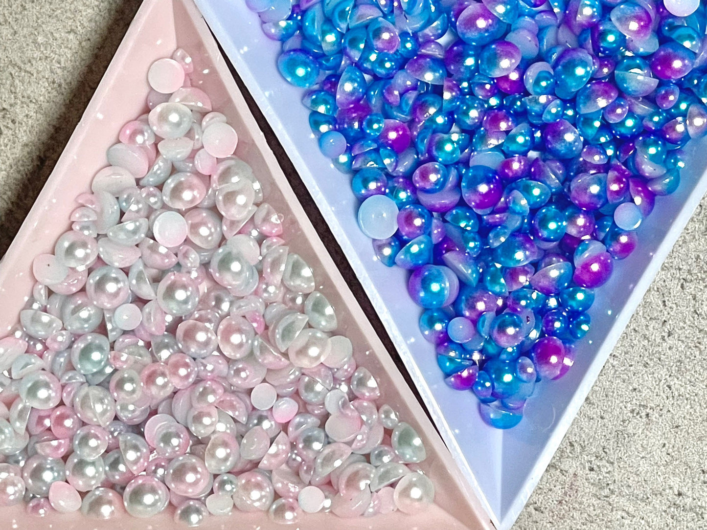 3g Mixed Semicircular Unicorn Ombre Pearls Nail Charm / Mermaid pearly lustre Various Sizes deco/ Pink Purple UV gel UV resin crafts supply