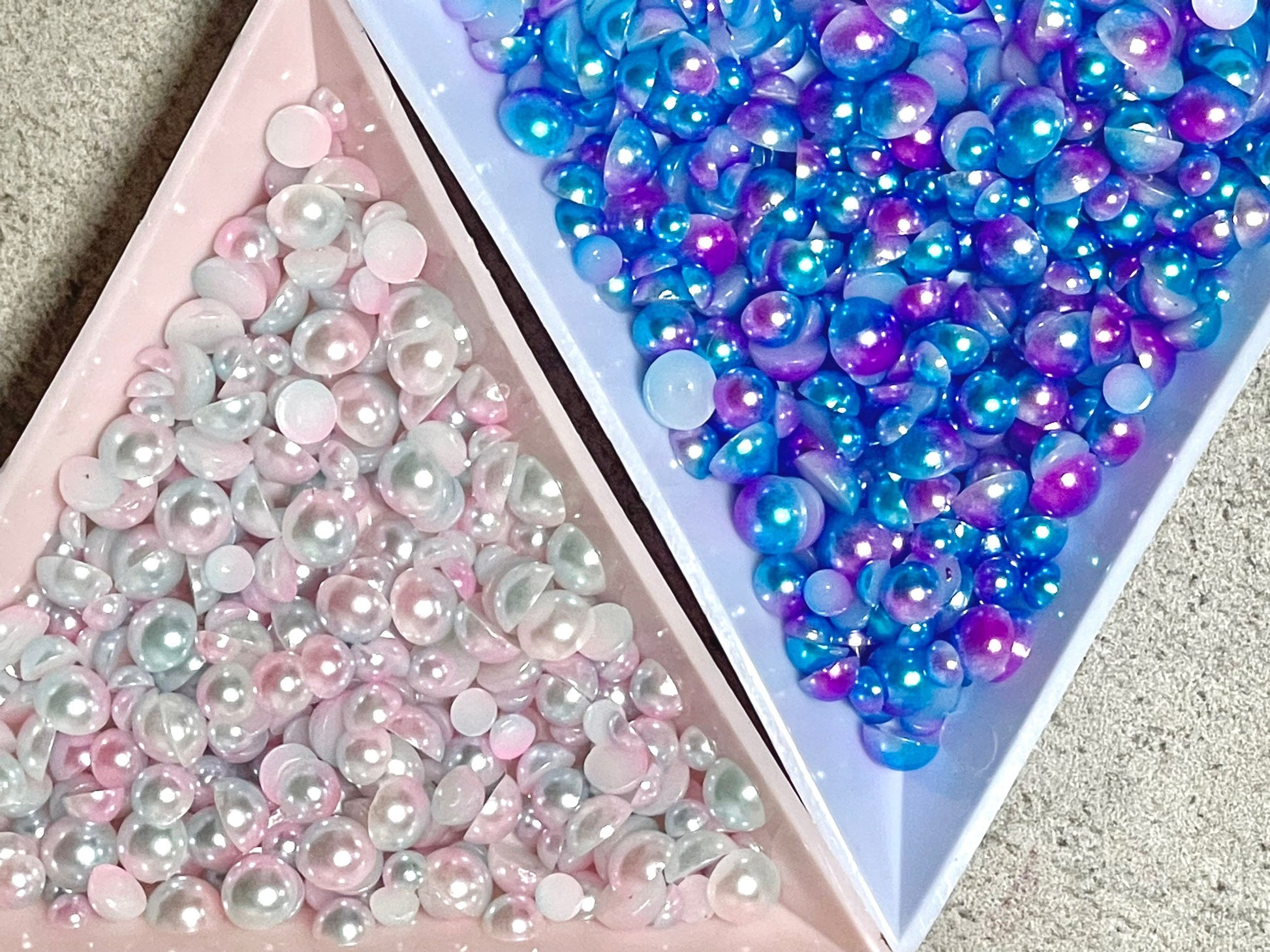 3g Mixed Semicircular Unicorn Ombre Pearls Nail Charm / Mermaid pearly lustre Various Sizes deco/ Pink Purple UV gel UV resin crafts supply