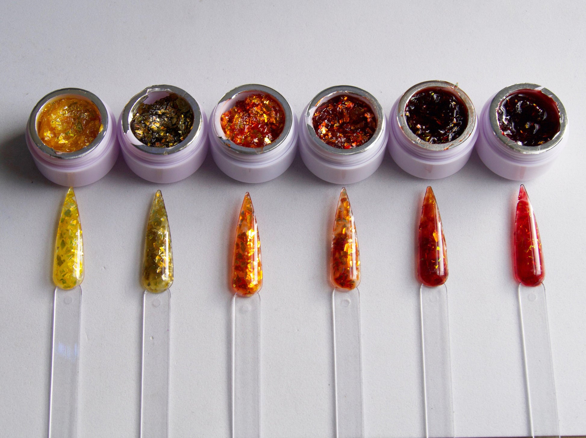 5g Amber Foil Glaze Gel/ Soak Off UV Nail Gels/ Glittery Glazed Golden Gel polish/ Honey gel with Shine Glitter Chips Nail Supply