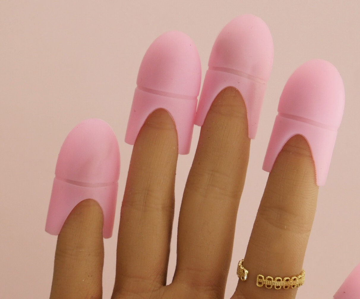 5 pcs reusable silica gel Nail Soak Off Cap Cleaner Nail Soakers UV Nail Gel Remover UV Gel Polish Remover Wrap