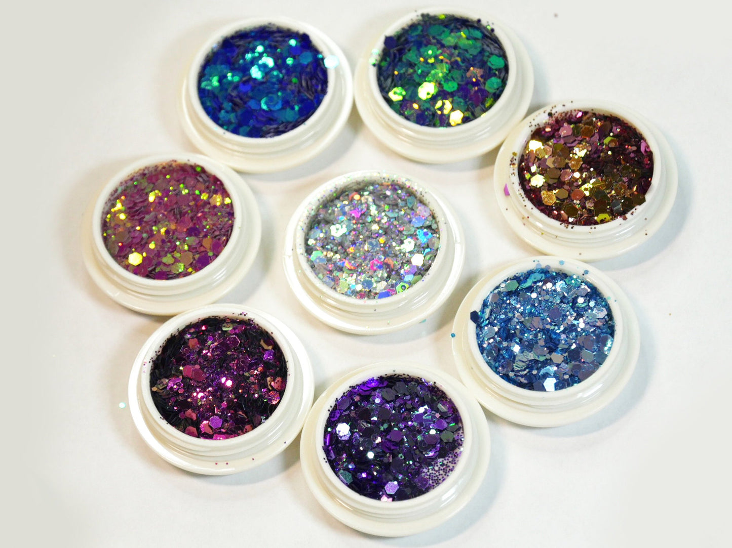 Chameleon Hexagon Mixed Glitter/ Nail Flakes 3D DIY laser Sequins/Multi Metallic Color Round starry sky Glitters nail Supply