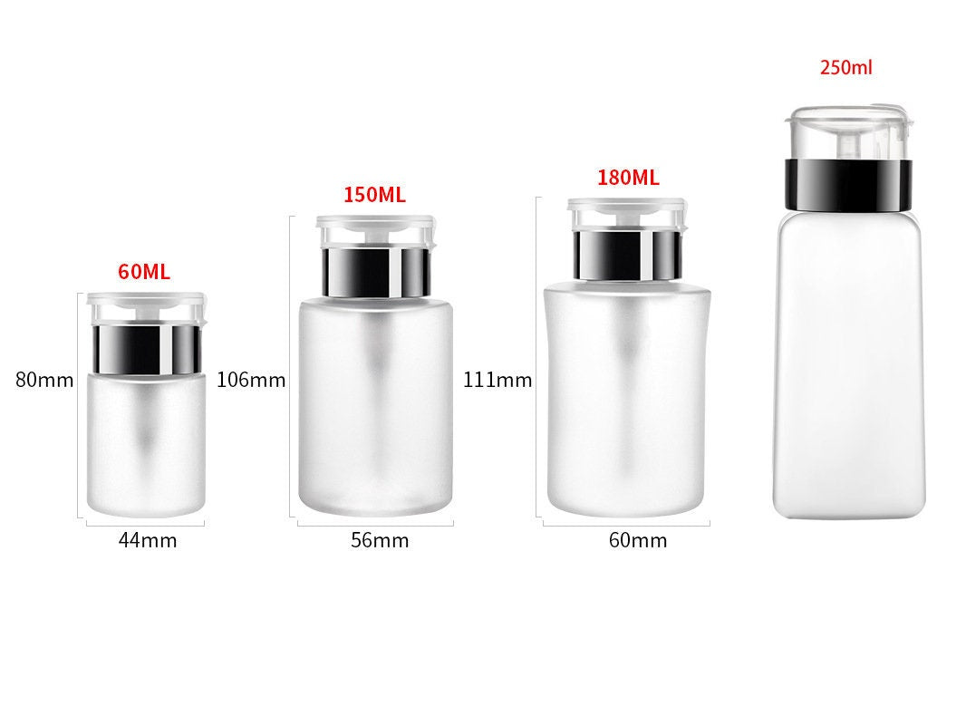 Nail Polish Remover Push Down Pump Dispensers Empty Plastic Bottle Remover Liquid Alcohol Press Pump Bottle