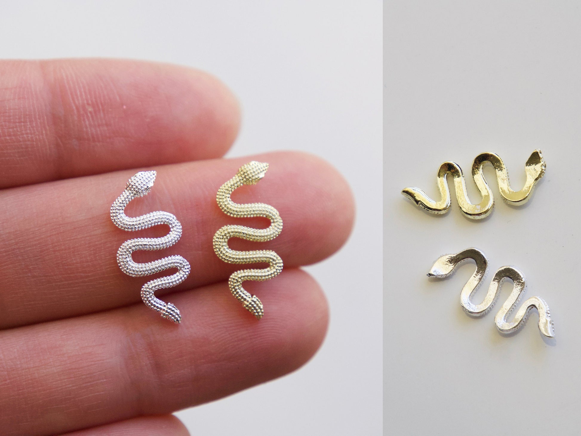 2 pcs Snake Nail rhinestone/ Crystal nail charm