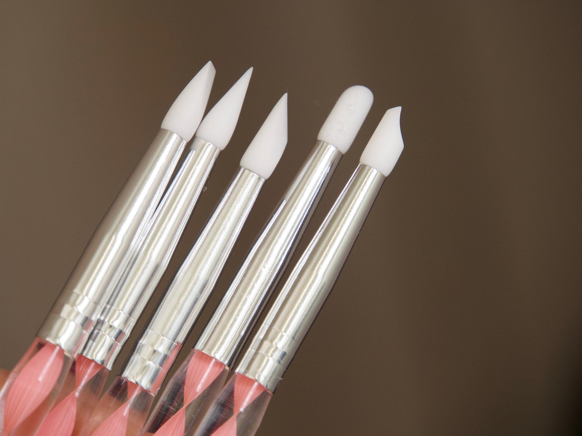 5 pcs Silica Sculpture & Dotting Brushes/ Double head 3D Nail art Sculpt brush Pen for nails/ Polymer Clay UV gel Carve patterns tools