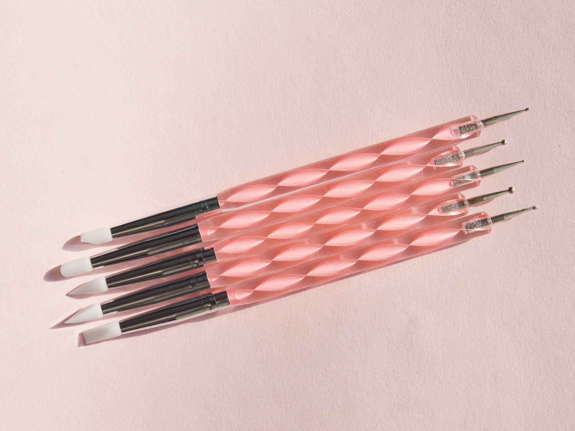 5 pcs Silica Sculpture & Dotting Brushes/ Double head 3D Nail art Sculpt brush Pen for nails/ Polymer Clay UV gel Carve patterns tools