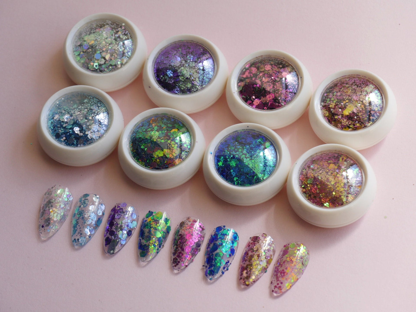 Chameleon Hexagon Mixed Glitter/ Nail Flakes 3D DIY laser Sequins/Multi Metallic Color Round starry sky Glitters nail Supply