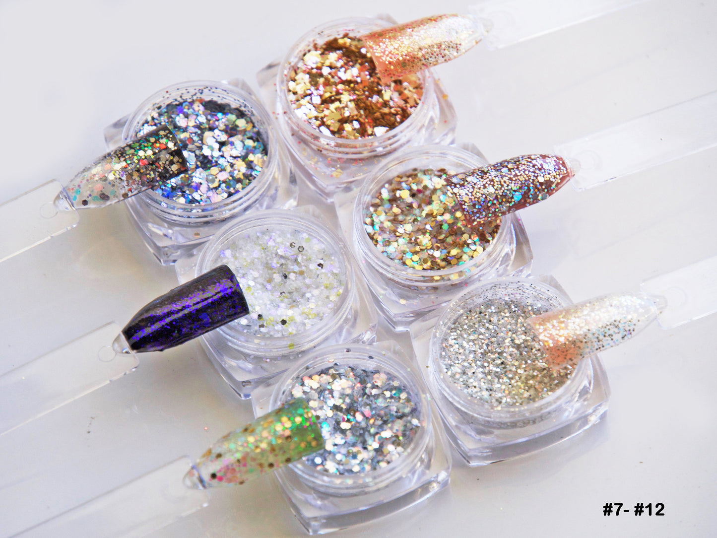 Mixed Glitters/ Hexagon Round Mix Size Nail Flakes 3D DIY Laser Sequins/ Gold Silver Aurora Starry Sky Shine Halo Makeup Nail supply