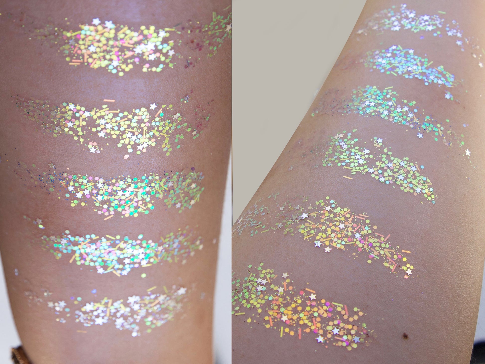 Mixed Glitters/ Hexagon Round Mix Size Nail Flakes 3D DIY Laser Sequins/ Gold Silver Aurora Starry Sky Shine Halo Makeup Nail supply