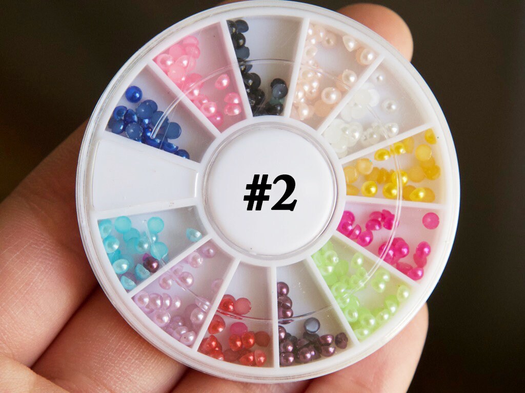 Multi Color Pearls / Candy Vivid Colors Pearly lustre Nail Ornaments 