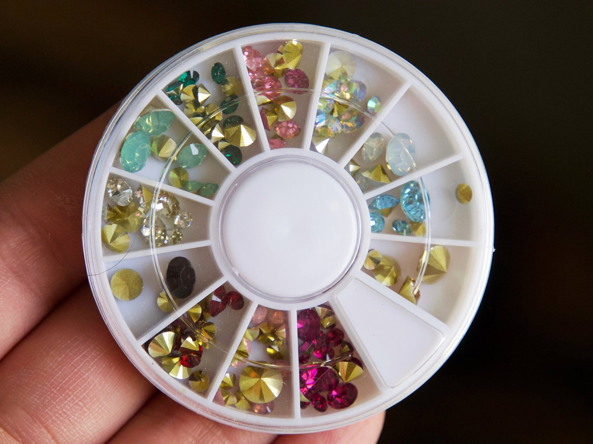 12Grids/Box Nail Art Rhinestones Mix Shaped Flatback Nail Crystals 3D DIY  Nail Art Decoration for Nail Art Gems