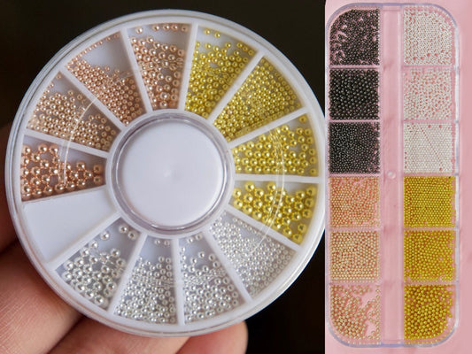 Mixed Caviar beads/ Silver Gold nail micro-beads