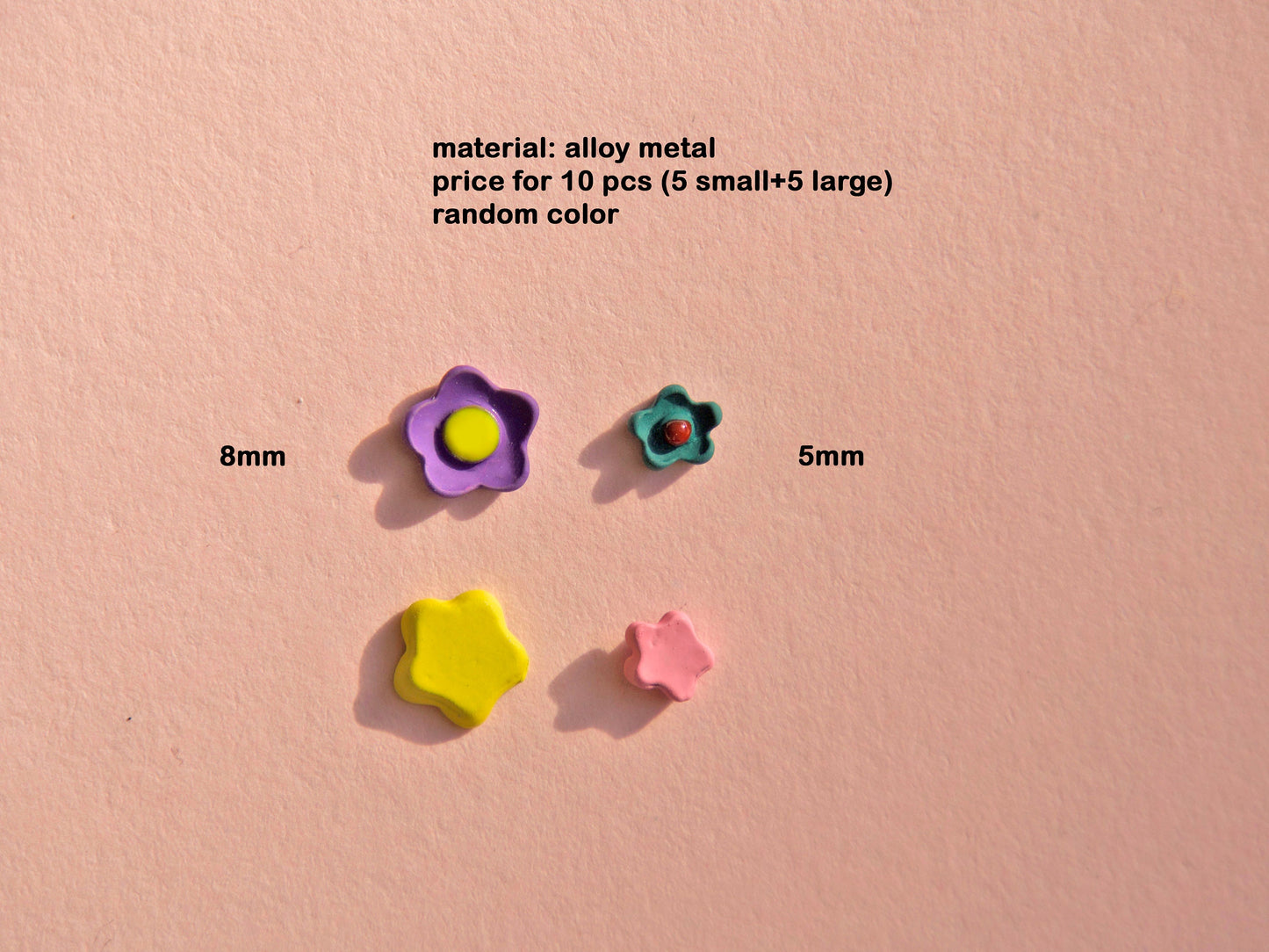 10pcs Sunny side up Egg Flower Nail Jewelry/ Metallic nail art charm 