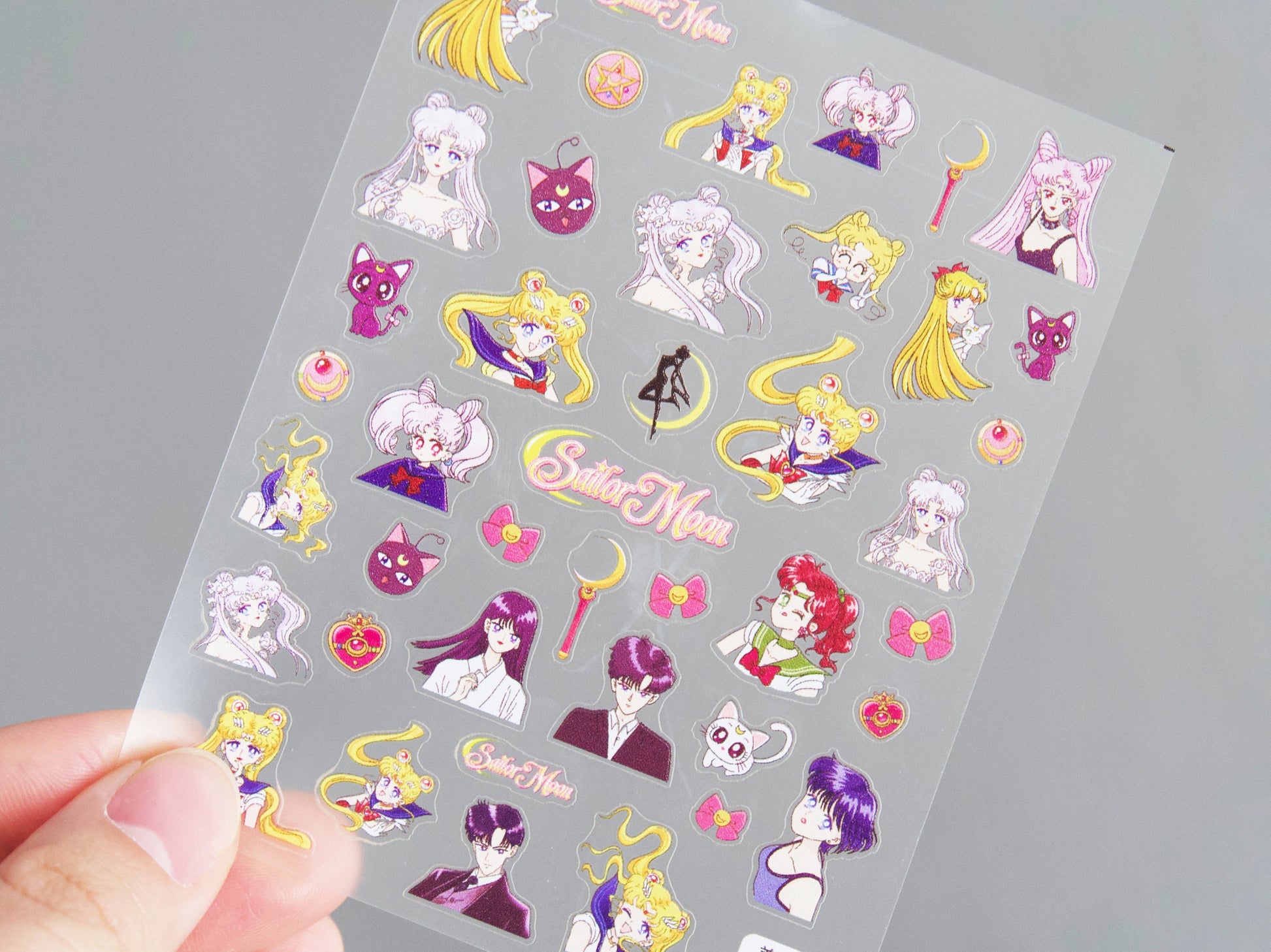Chibi 90's Sailor Moon Nail Sticker/Cartoon Manga Anime Nail Art Stickers Self Adhesive Decals/ Ultra Think Usagi Tsukino Sailor Senshi