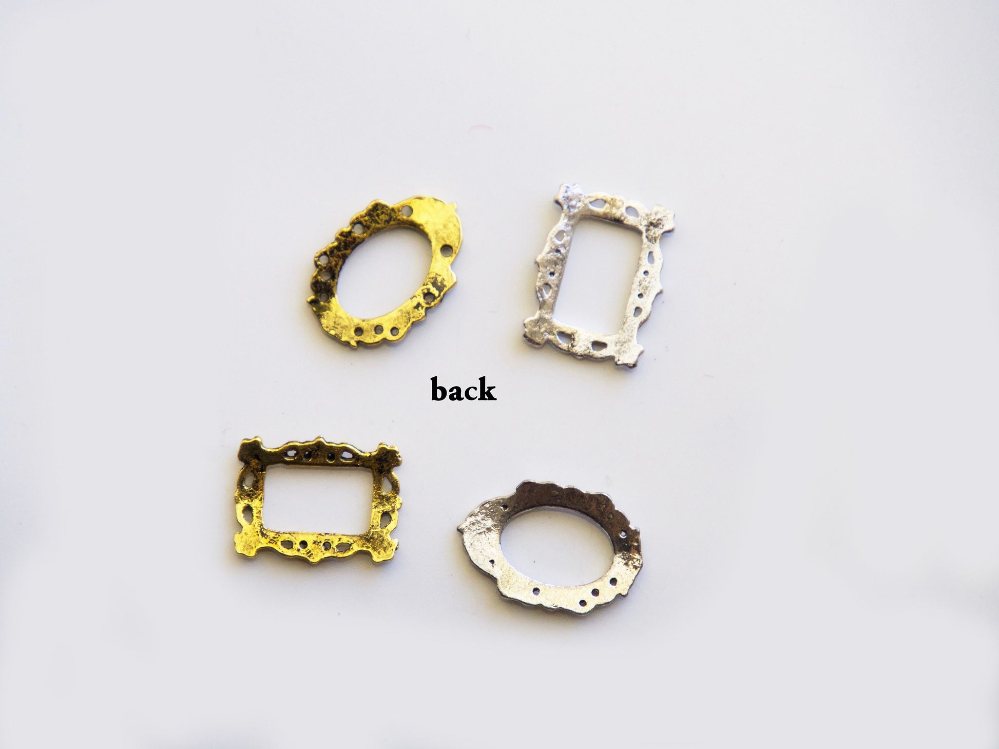 3D Frame Vintage Nail Decal/ Retro Nail Hollow Frames Floral Painting Photo Frame Nail Art Metallic Studs Charms 5D Nail Supply