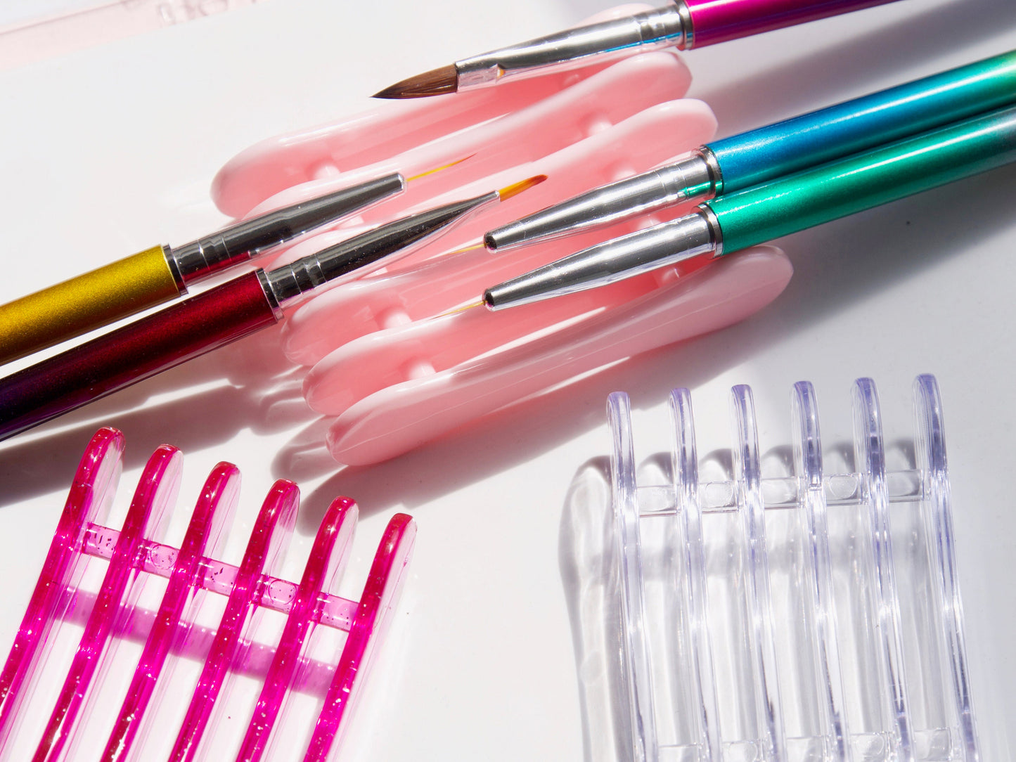 5 pieces Double headed Nail Brush Dotting Pen/ Gradient Detailing Striping Nail Art Brushes, Painting Brushes, 3D Brush, Acrylic Pen
