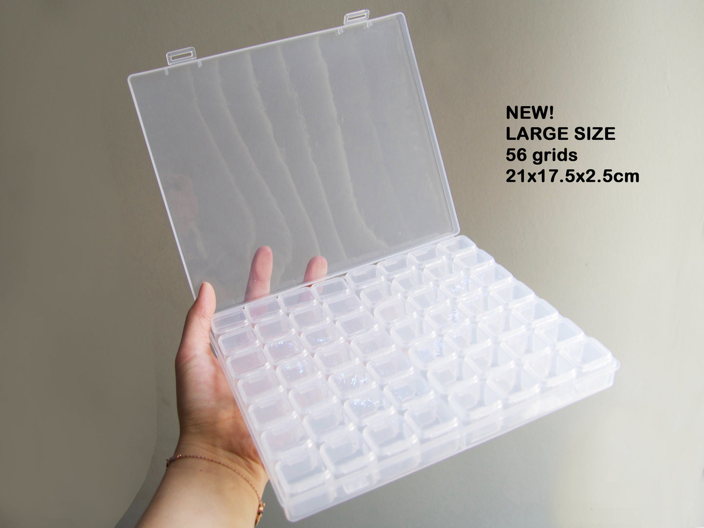 Clear Plastic 28 Slots Empty Storage Box Nail Art Rhinestone Tools Jewelry  Box