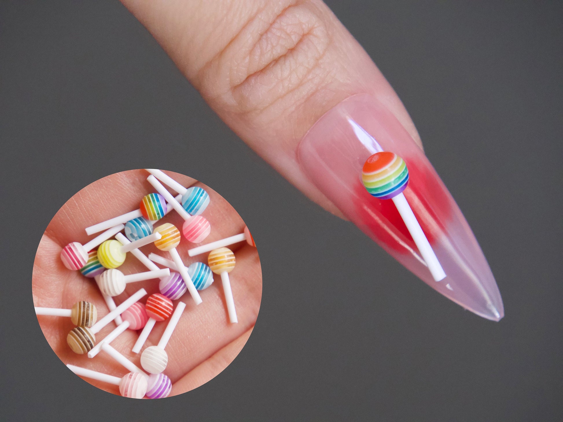 10pcs Miniature Lollipop/ 1:12 kawaii charm for BJD Doll, Nails, Crafts, Jewelry