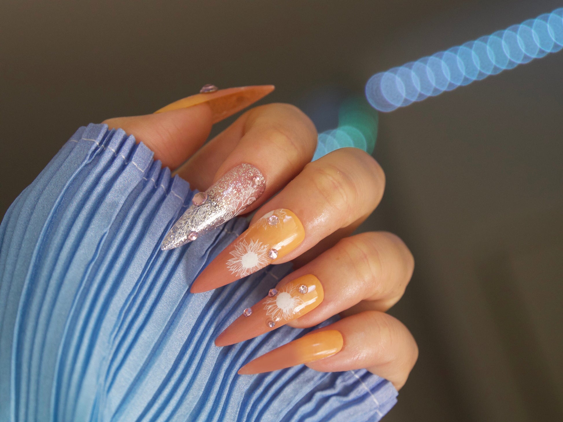 Transparent Lace Flower Nail Stickers/ Wedding Bride Laces Nail Art Floral Ultra thin Peel off stencils/Daisy Peony Hydrangea Nails