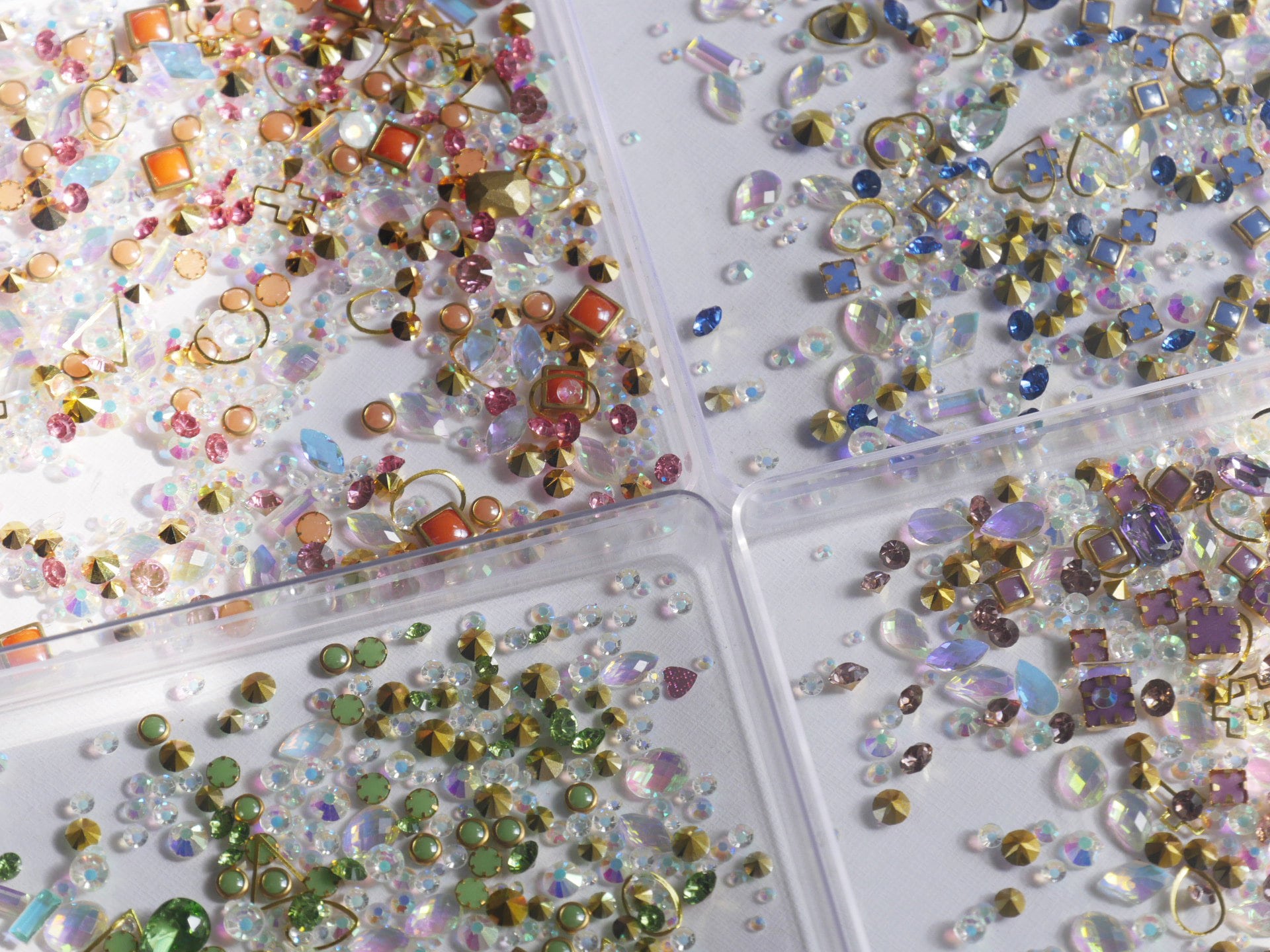 Mixed Rhinestones caviar Beads nail art decal/ 3D Gemstones nail Decals
