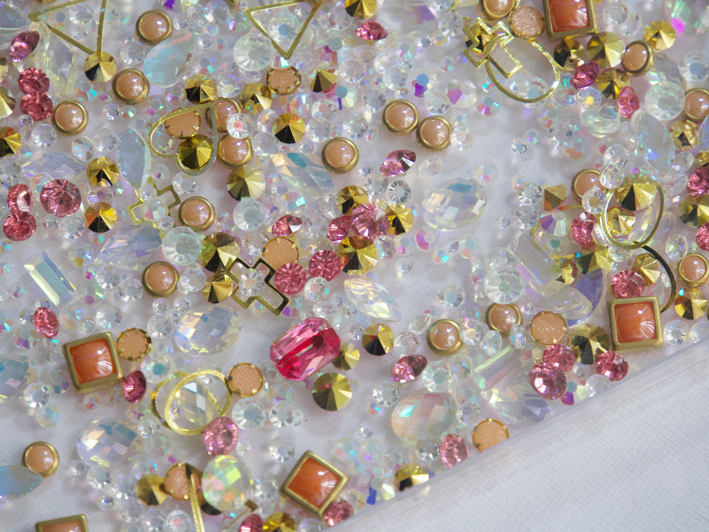 Mixed Rhinestones caviar Beads nail art decal/ 3D Gemstones nail Decals