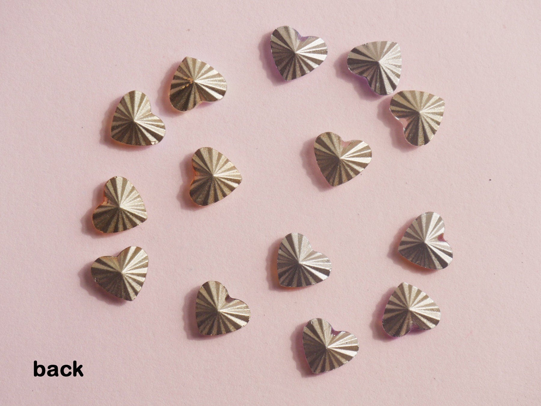 2pcs Aurora Iridescent Heart 3D Nail Ornament Decal/ Shine Heart Diamond Nail Jewelry Studs