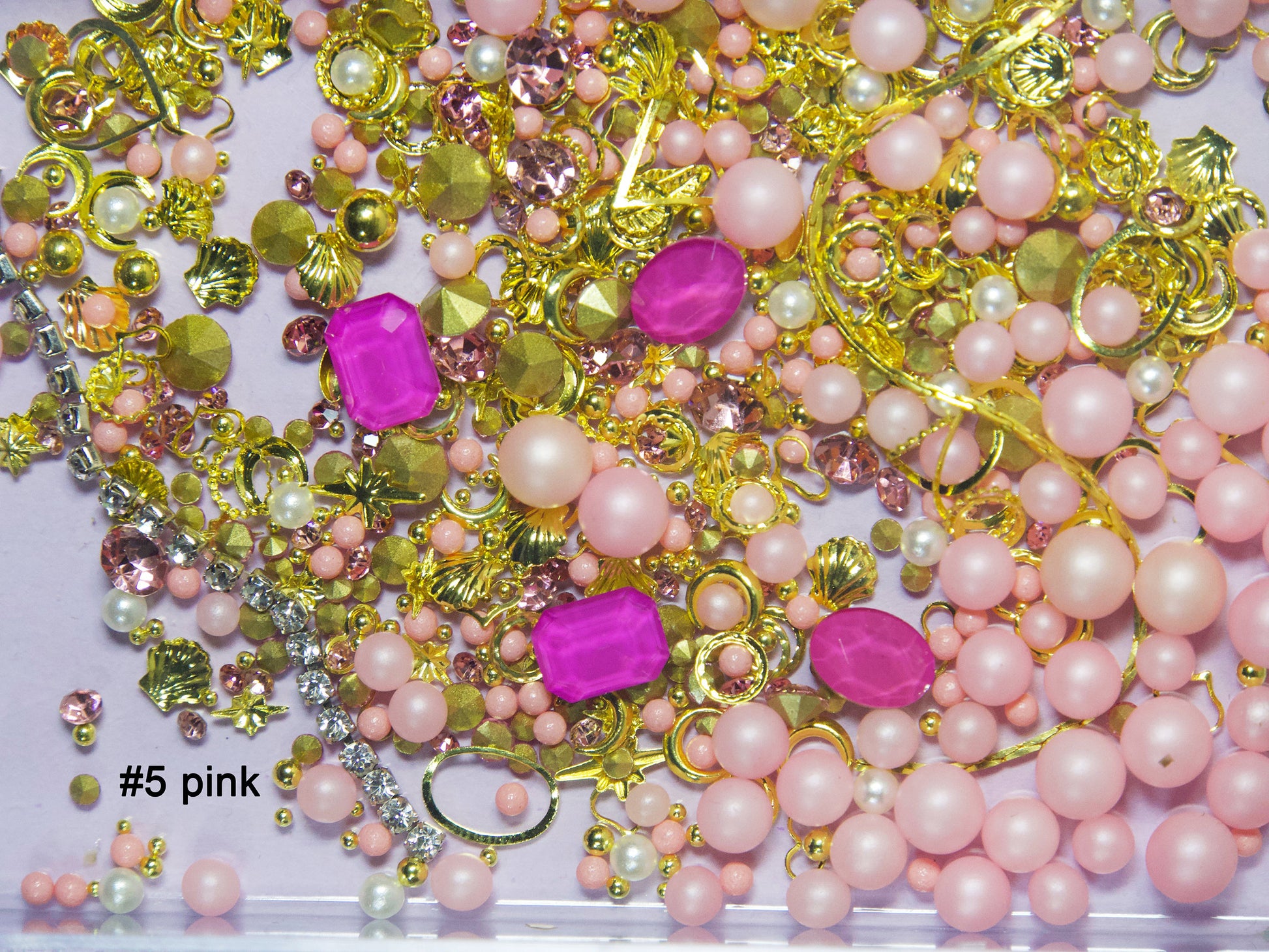 Mixed Pearls Opal Crystals decal/ Mocha Luminous Rhinestones studs 3D Gemstones Resin crafts&nails