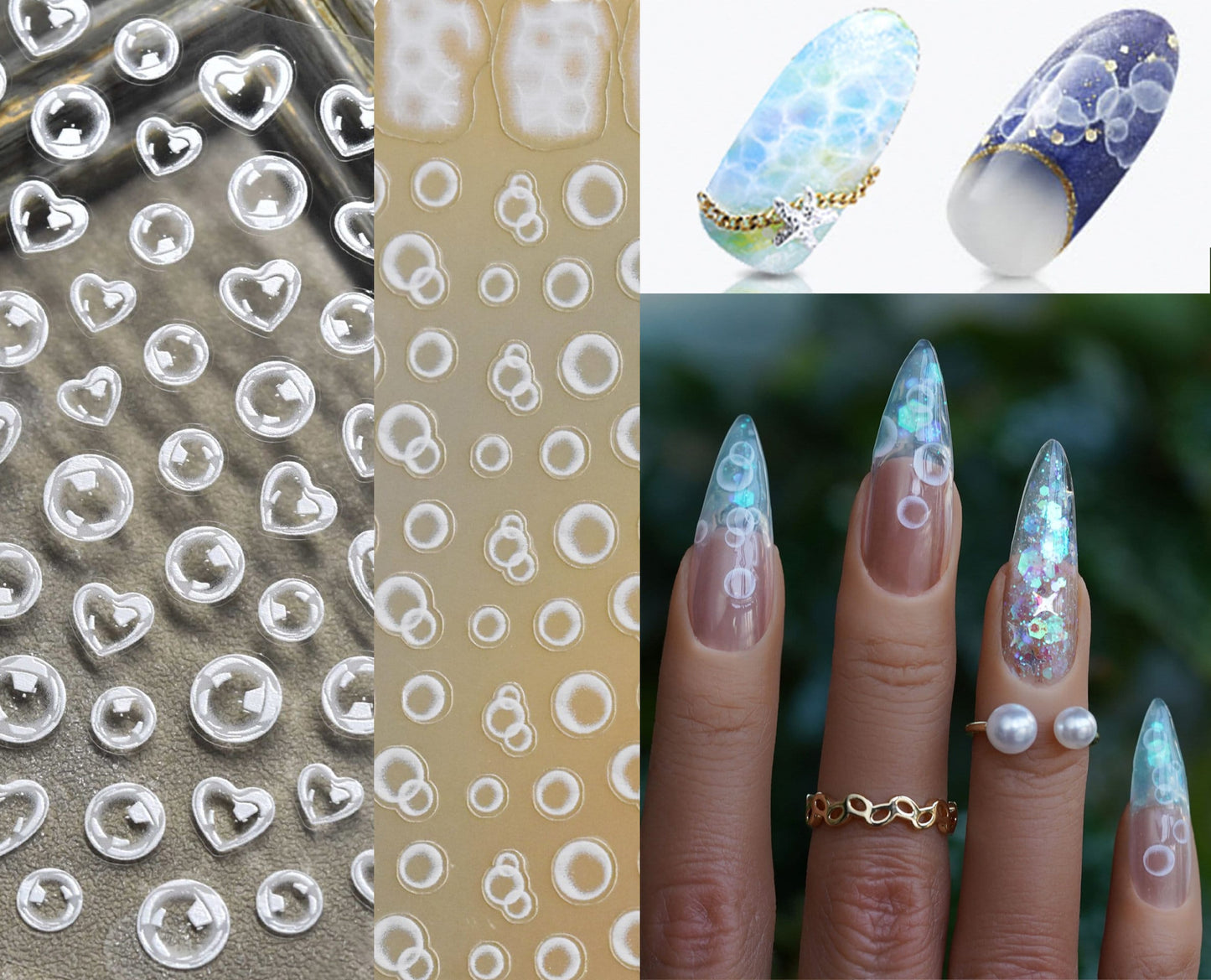 Bubbles nail sticker/ Ultra Thin 3D Globule Bubble Nail Art Stickers Self Adhesive Decals/ Manicure Pedicure supply