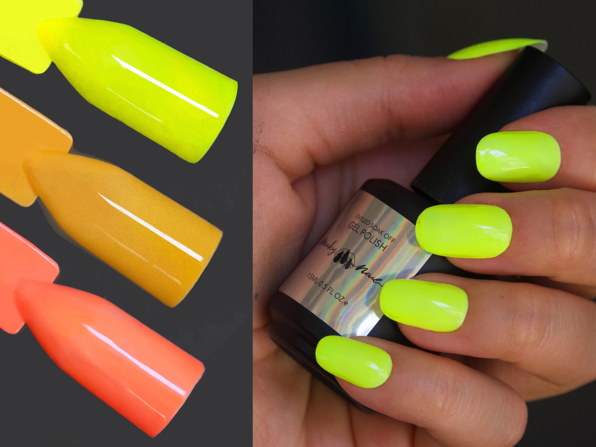15ml Neon Luminescent Yellow Orange UV Gel/ Neon Fluorescent Gel polish/ Bright Summer Nail Night Club Bar Pop Nail Art