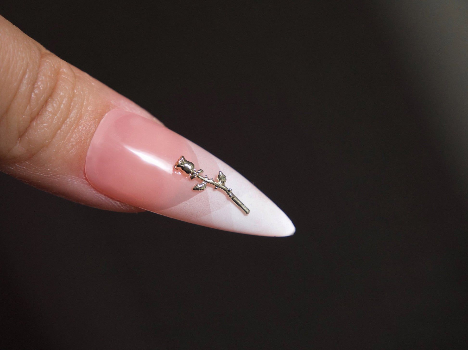 18k Gold Rose Decal for Nail Art/ Exquisite Gold Floral Nail Art Jewelry