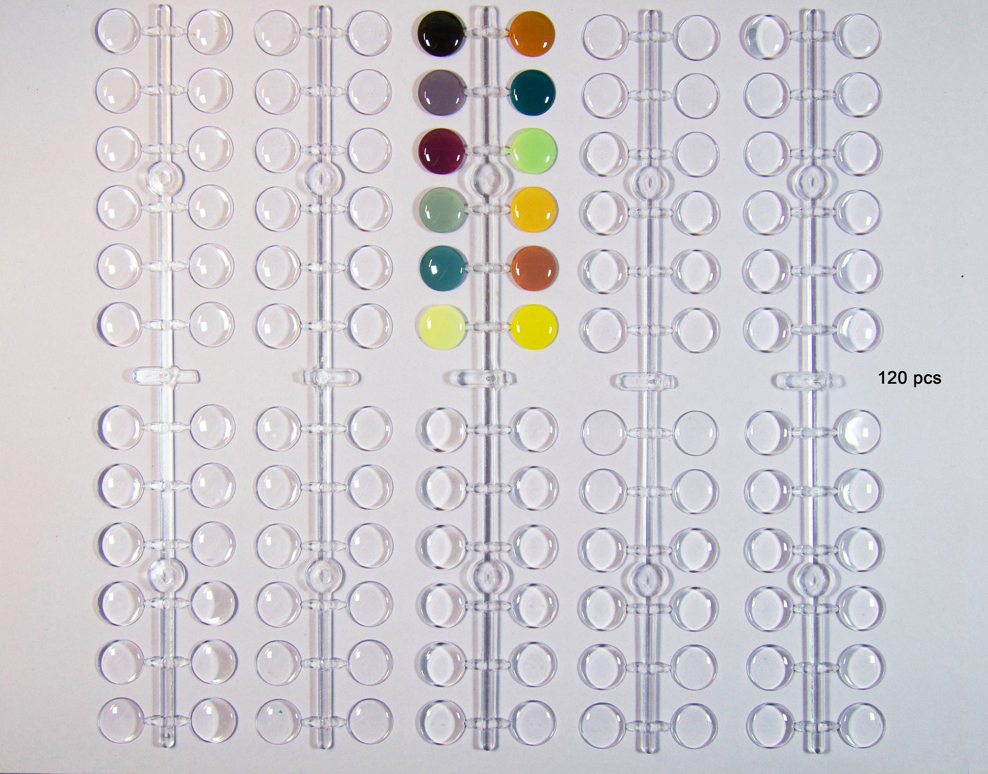 120pcs Nail Color Display Card/ Round Circle Acrylic Nail Art Display Color Palette Nail Polish Showing Polish bottle Color Tags Bean
