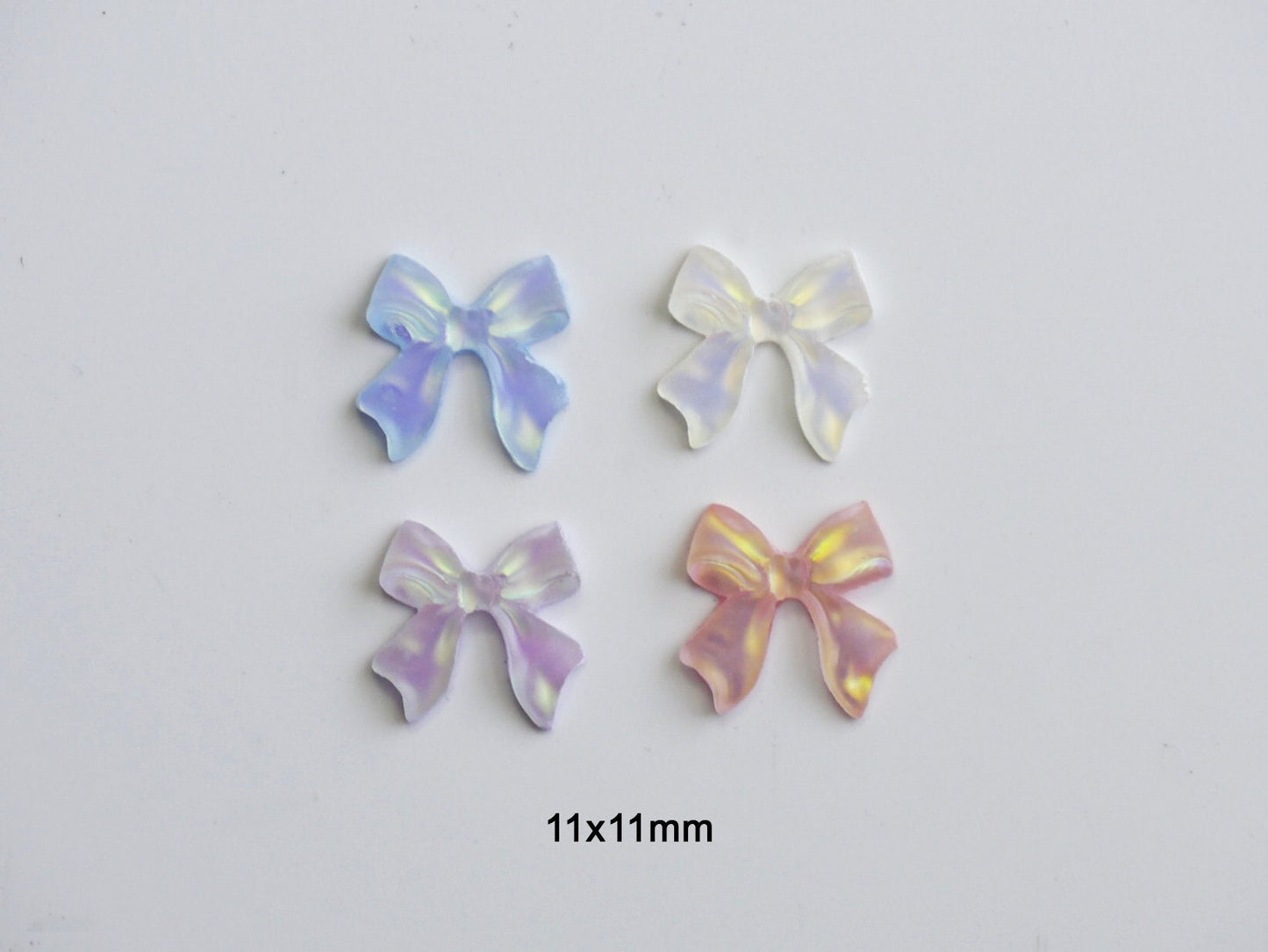 10pcs 3D Bowtie Polar Lights Nail Decals/ Nail Art DIY Charm Bowknot Pearly Pinky Butterfly Resin Supply