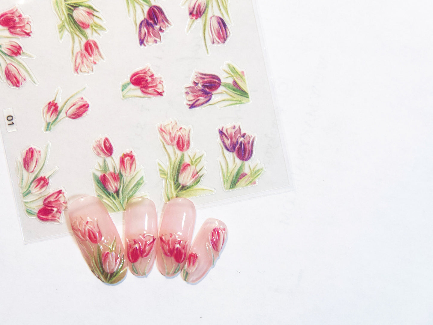 5D Flower Series Embossed nail sticker/Peel off 3D Floral Nail adhesive/Lavender, sakura, hydrangea, white lace, butterfly, tulip sticker