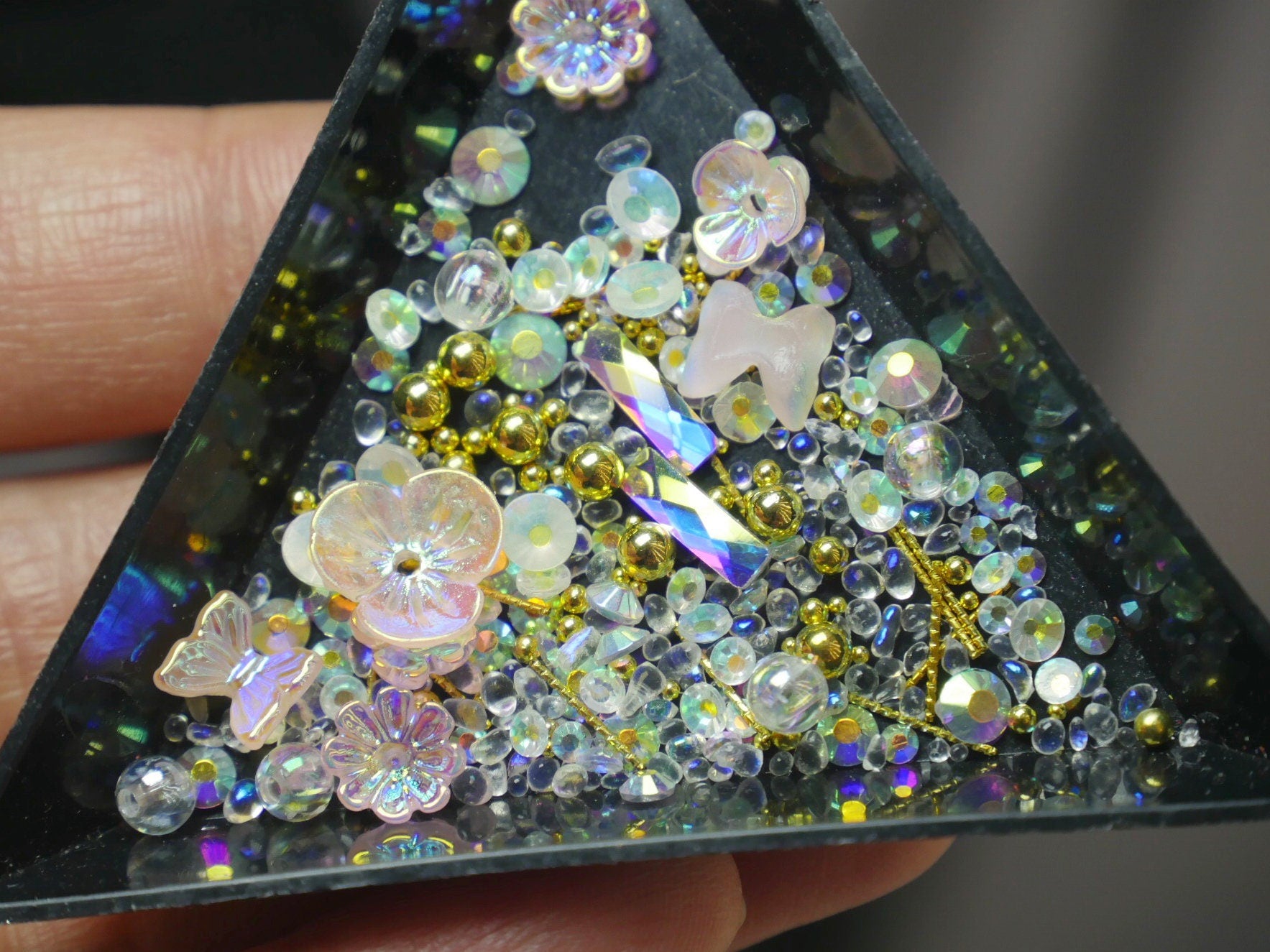Mixed Aurora Halo Floral Nail Art Manicure Crafts DIY/ Caviar Bubble beads nail decoration