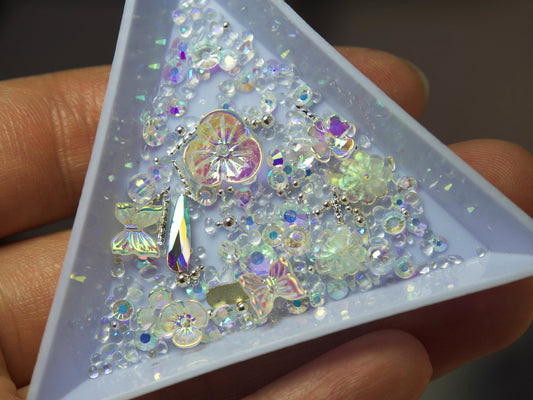 Mixed Aurora Halo Floral Nail Art Manicure Crafts DIY/ Caviar Bubble beads nail decoration