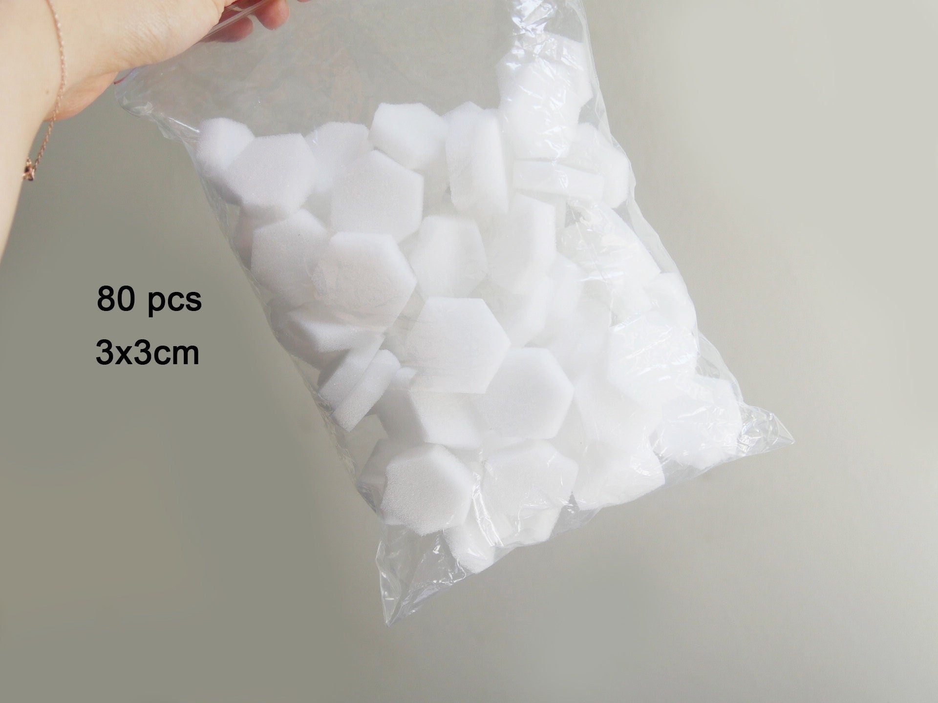 80pcs Nail art Sponge /Hexagon Shade Maker sponge nail tool/ Ombre Gradient Manicure Nail Art Tool/ Nail Remover tool/ Alcohol Wipe Sponges