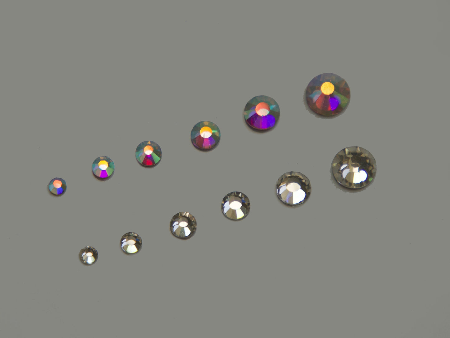 1000pcs Mixed sizes Clear&AB rhinestone/ Non Hot fix flat back nail Art Deco