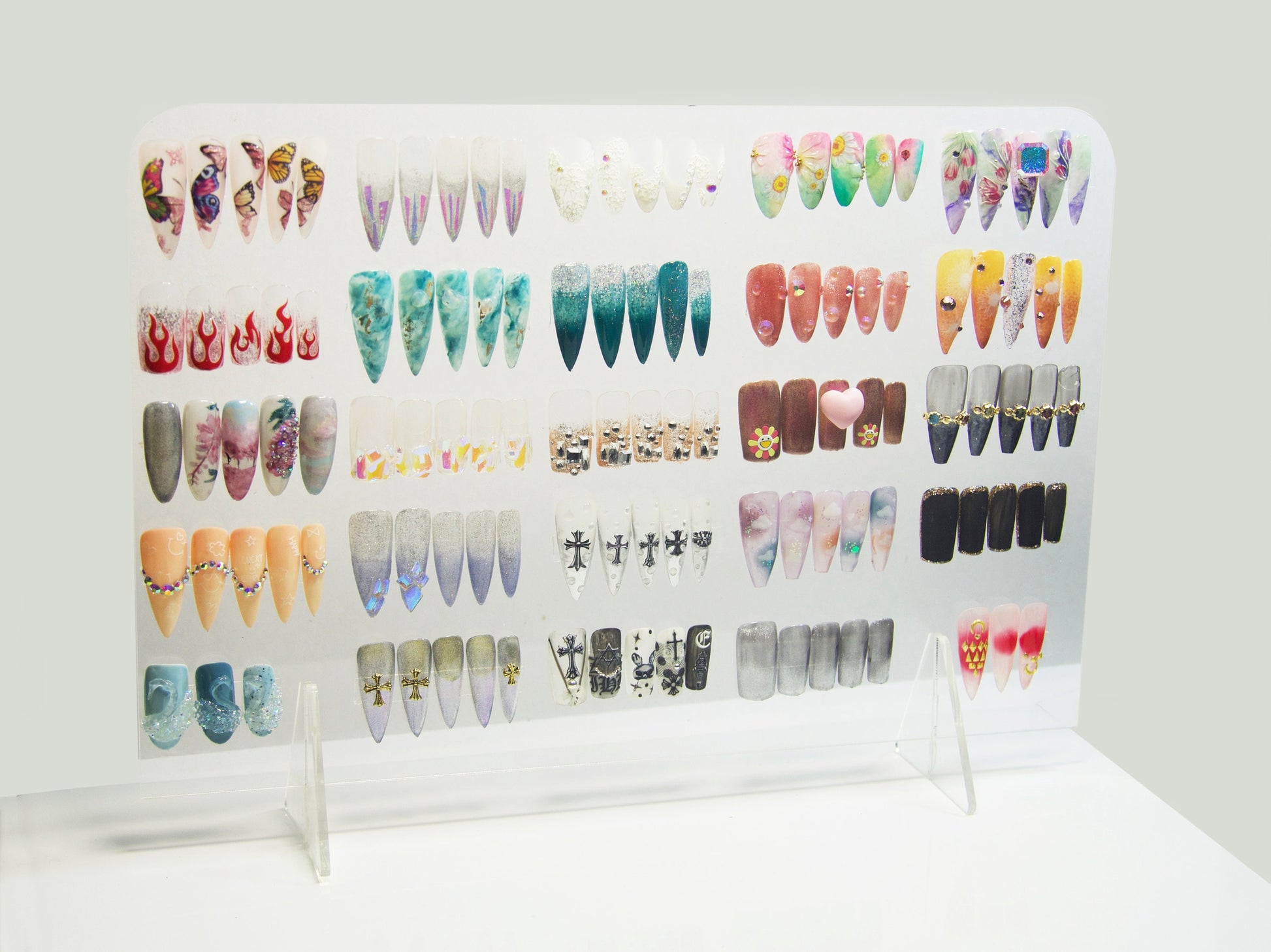 Nail Display Board/ Painting Color Palette/ Press on nails Holder/ Nail Salon Nail Technician Manicurist Clear Acrylic boards to Client