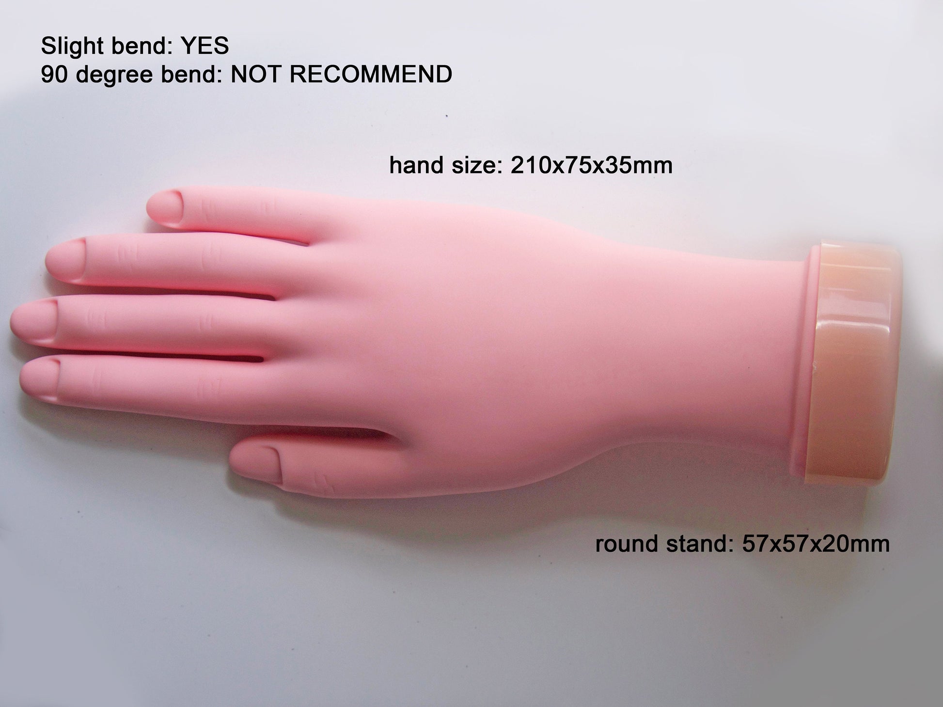 Nail Art Student Practice Hand/ False Nail Stand Holder/ Nail Art Training Flexible Movable Fake Soft hand Manicure Practice Tool Right Hand
