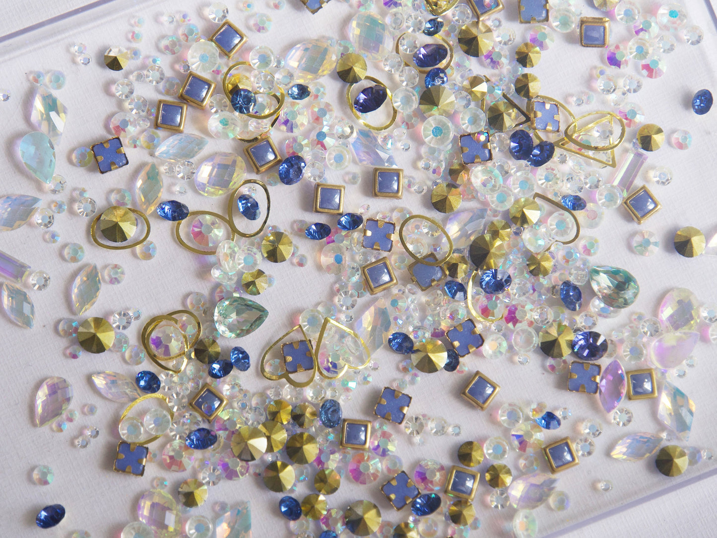 Mixed Rhinestones caviar Beads nail art decal/ 3D Gemstones nail Decals